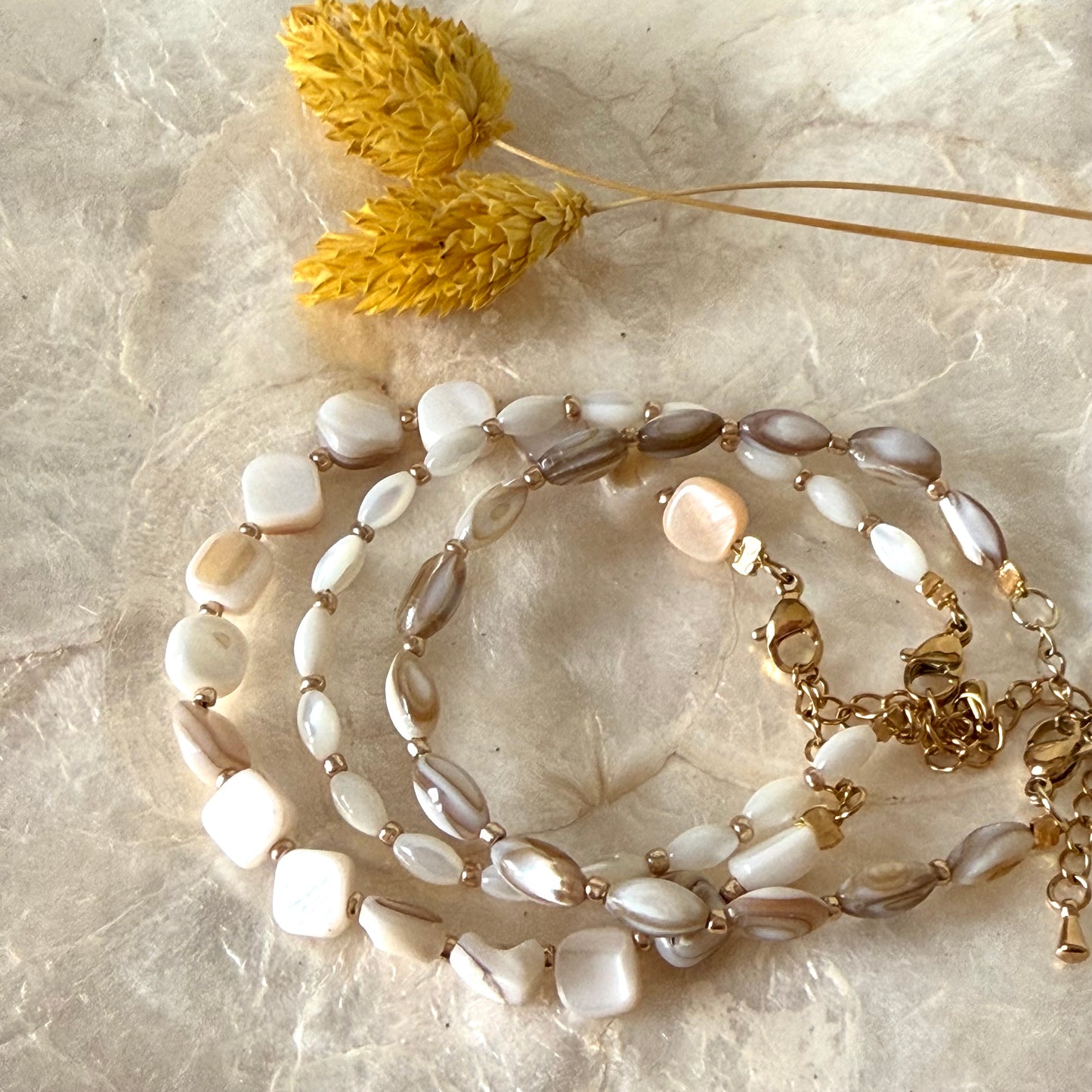 Bracelet Grain de riz miel