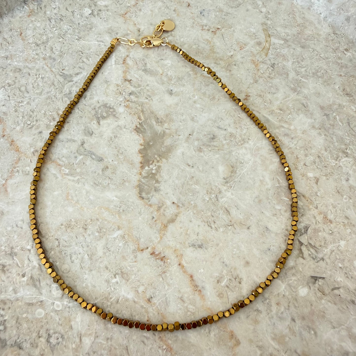 Collier mini perles doré