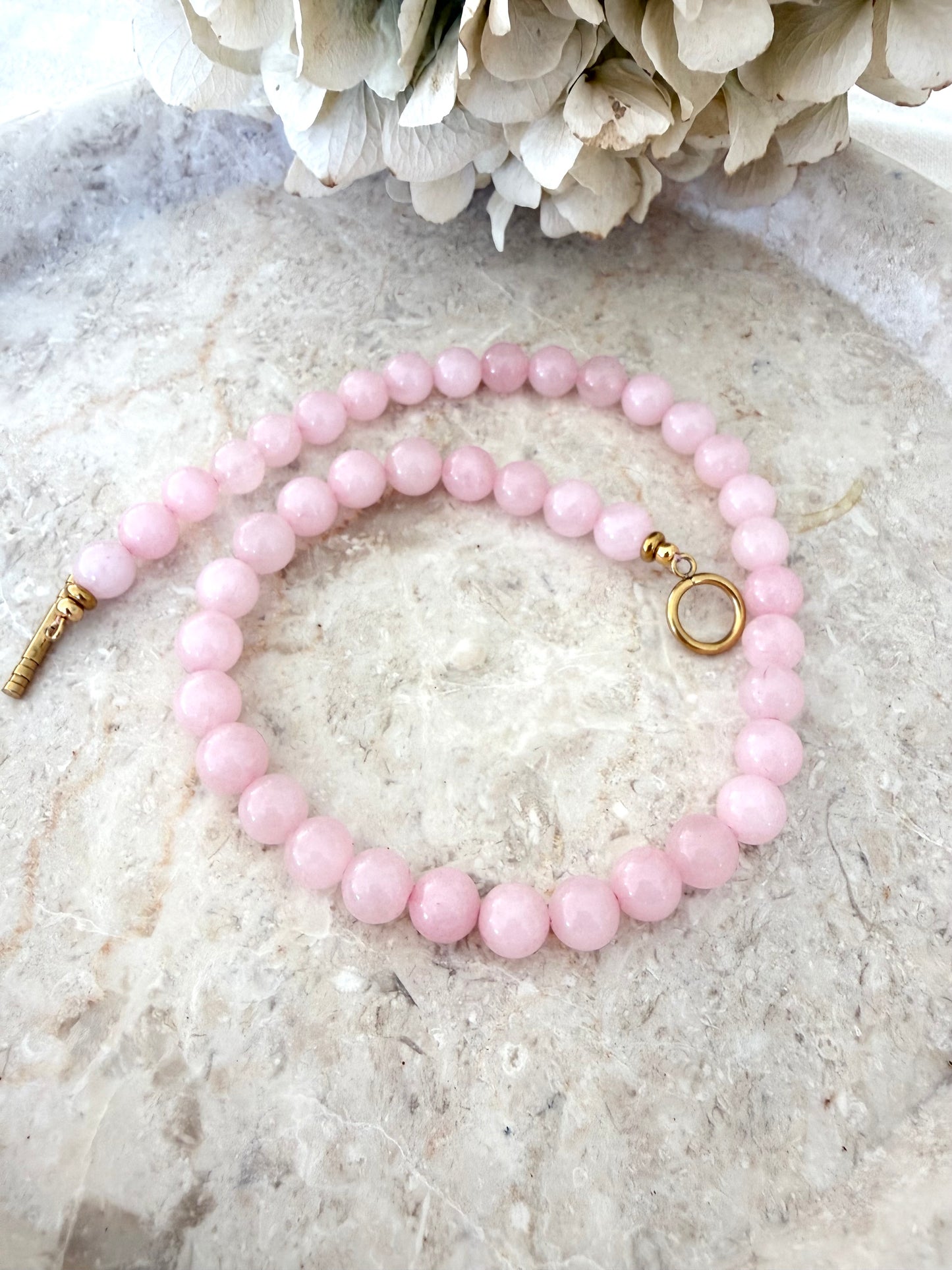 Collier Léa rose pâle