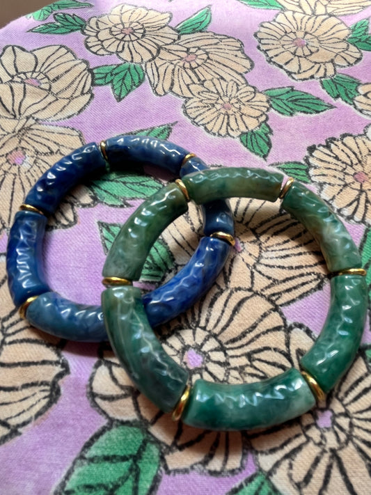 Bracelets vert et violet