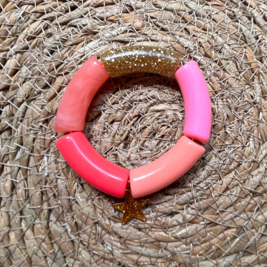 Bracelet fille étoile fushia