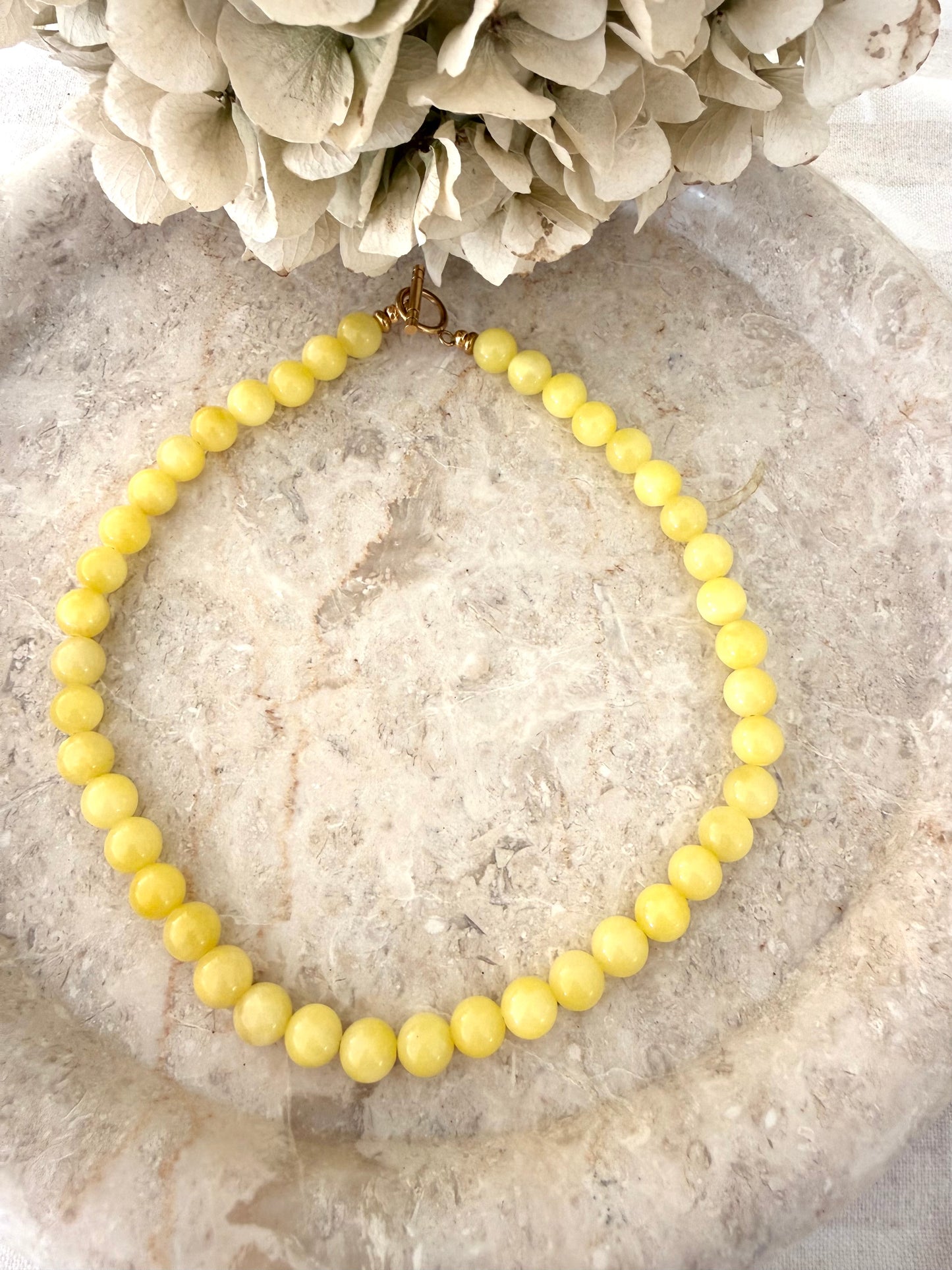 Collier Léa jaune pâle