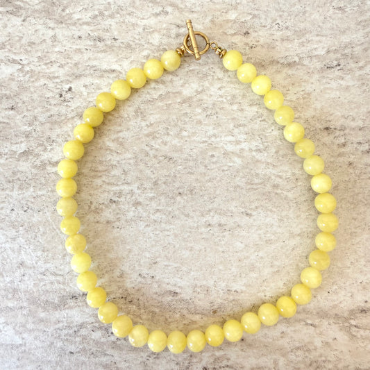 Collier Léa jaune pâle