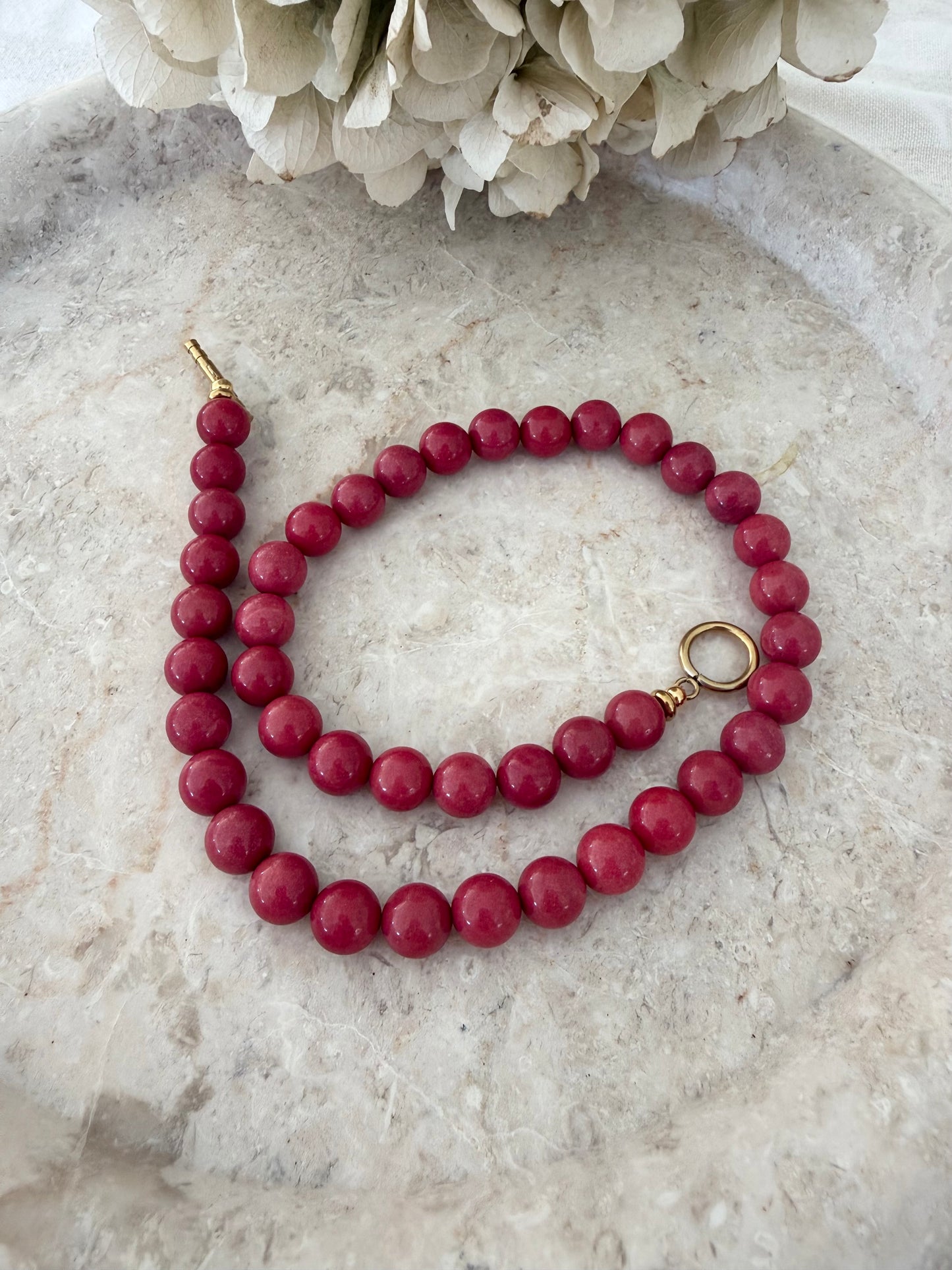 Collier Léa rose foncé