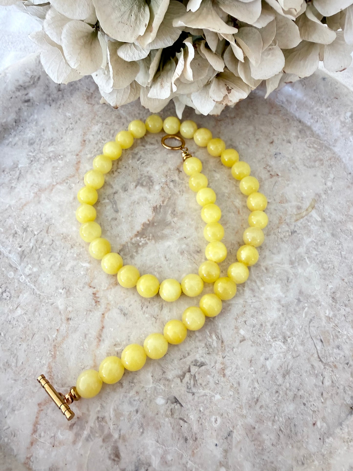 Collier Léa jaune pâle