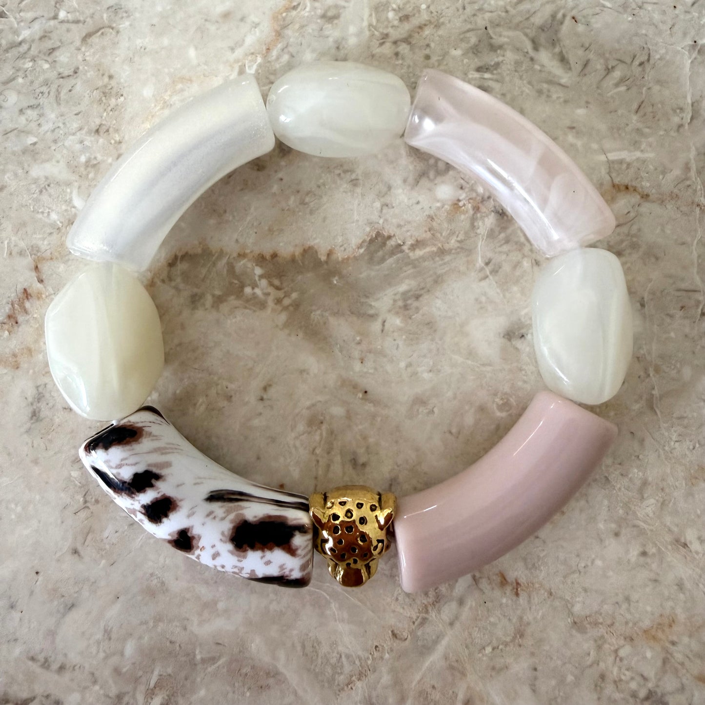 Bracelet léopard rose