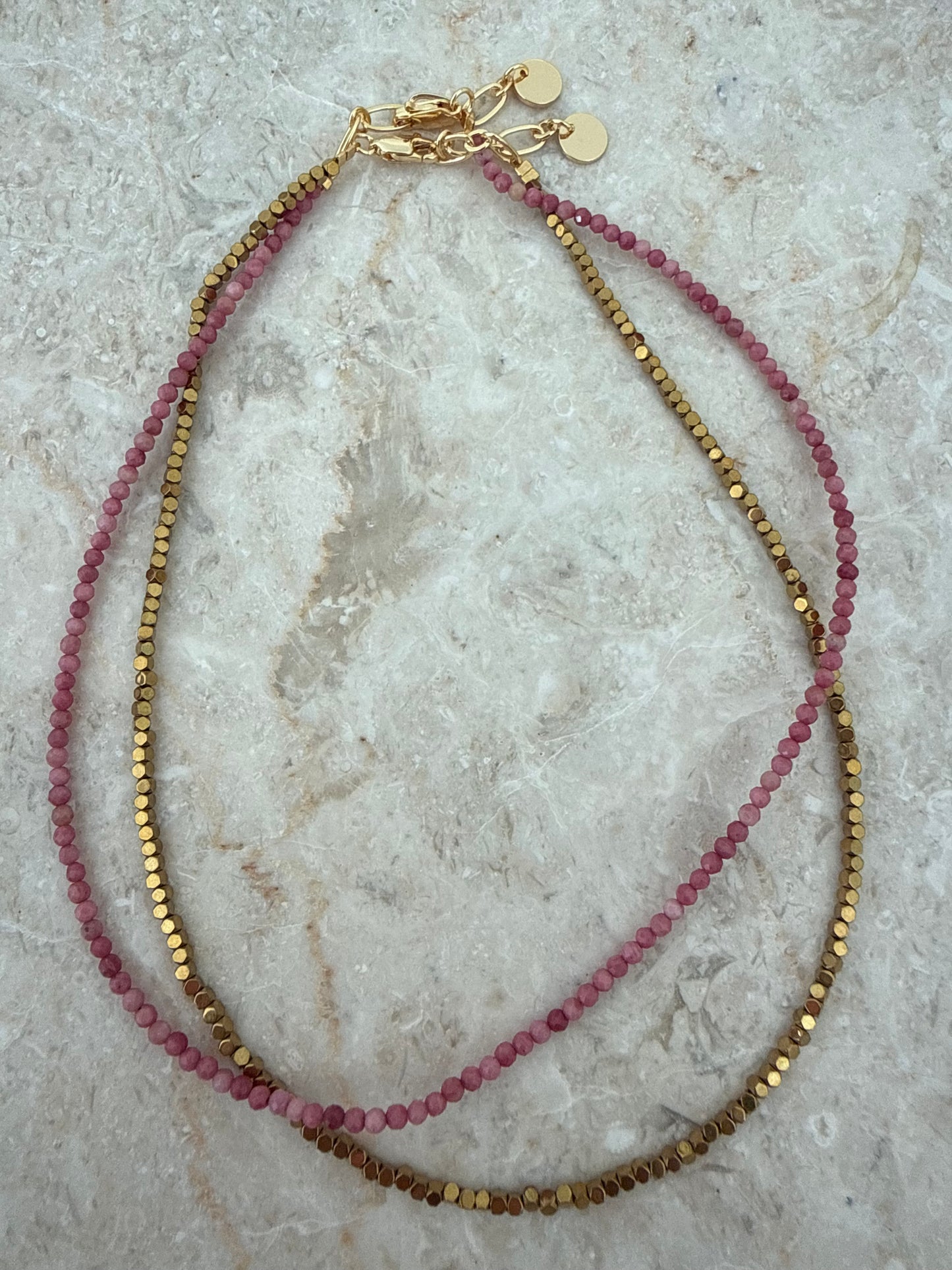Collier mini perles doré