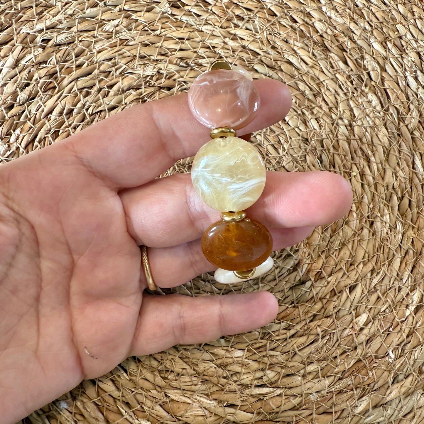 Bracelet VICTOIRE Multicolor rose-marron-beige