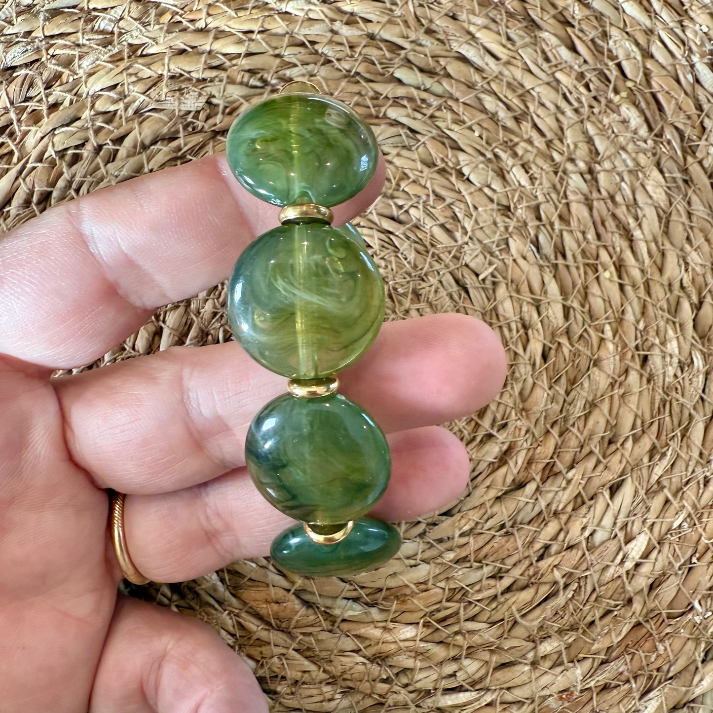 Bracelet VICTOIRE Vert militaire marbré