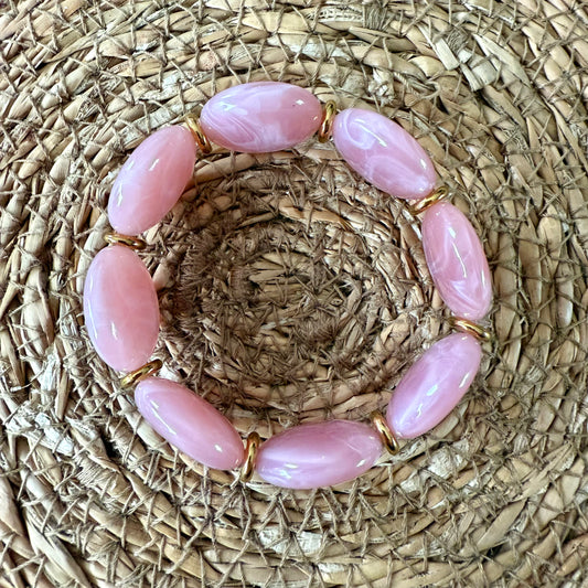 Bracelet VICTOIRE Agathe rose marbré