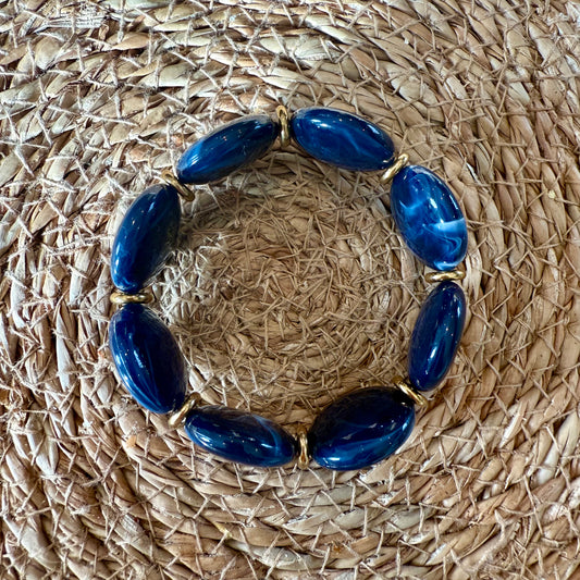 Bracelet VICTOIRE Bleu nuit marbré