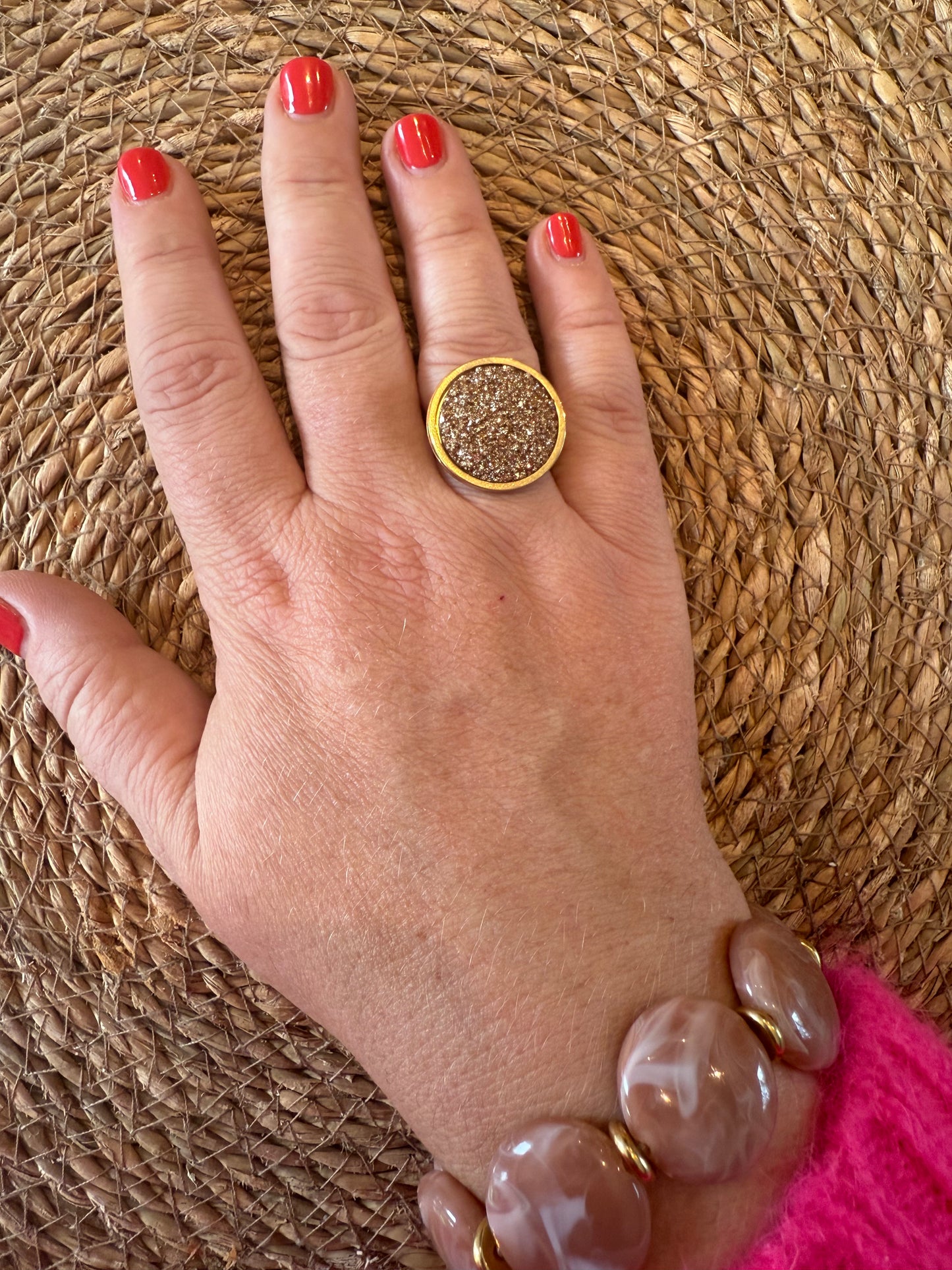 Bague Lou glitter doré