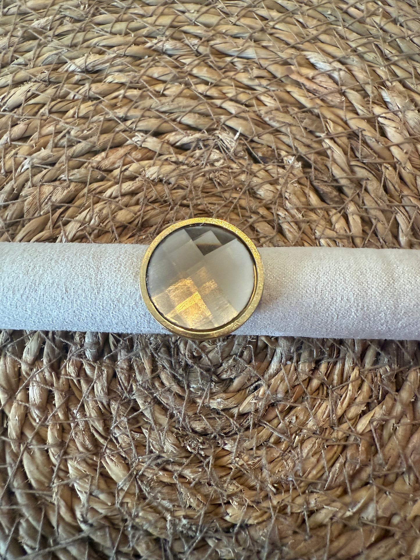 Bague Lou à facettes champagne