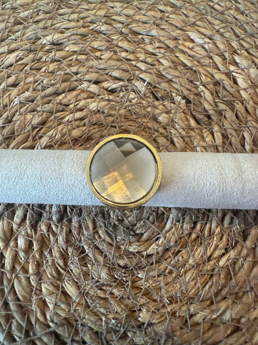 Bague Lou à facettes champagne