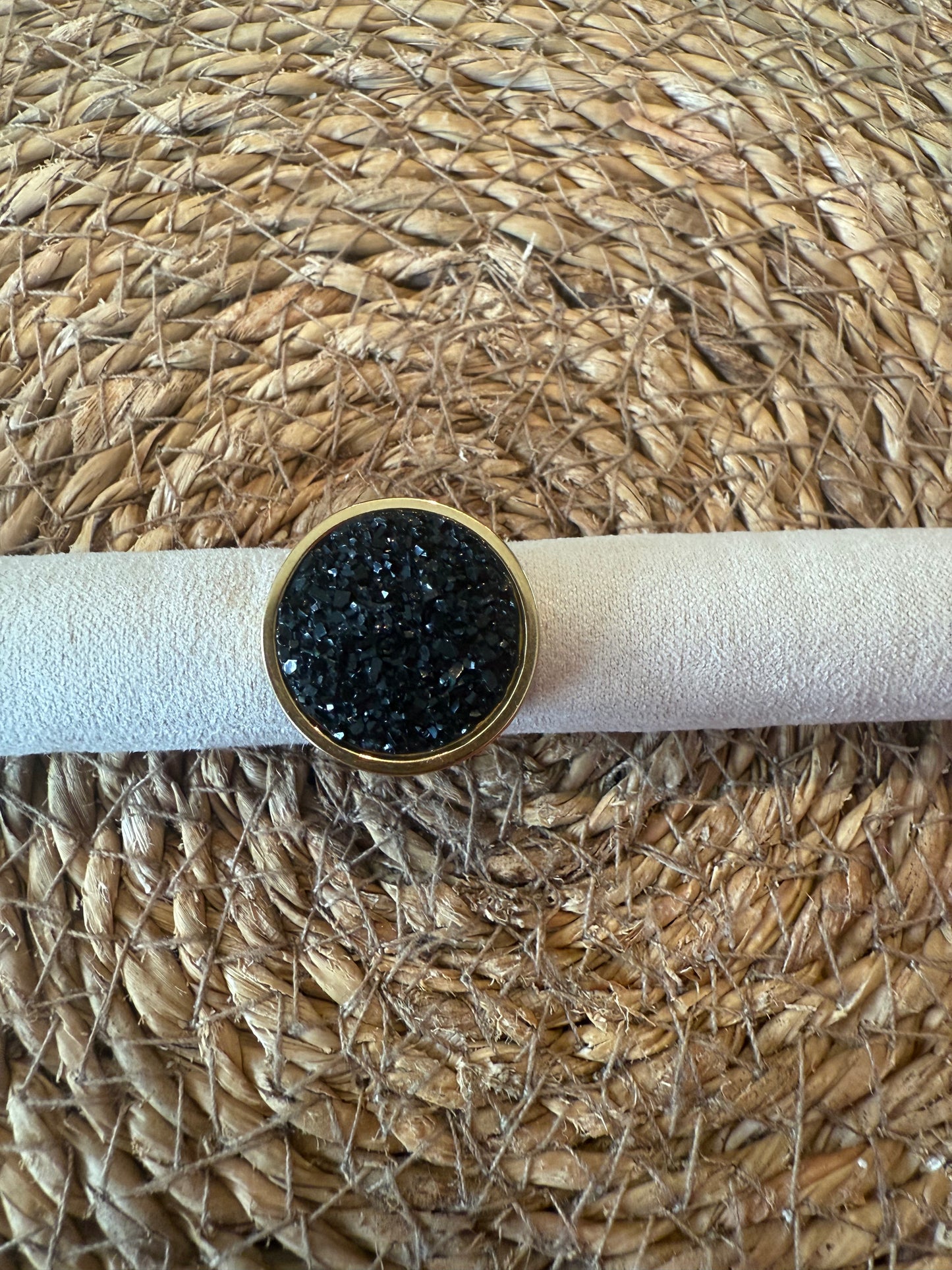 Bague Lou glitter noire