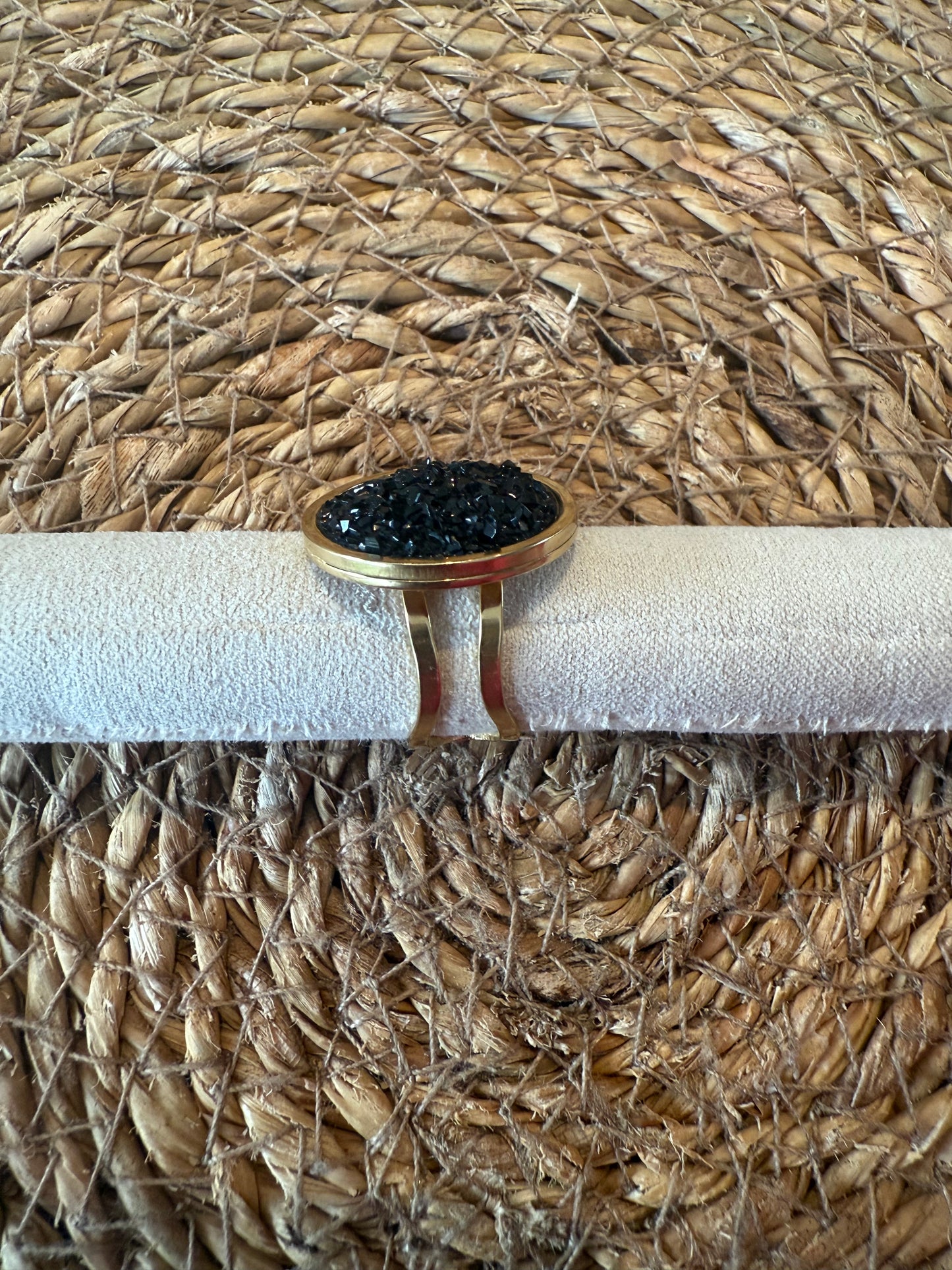 Bague Lou glitter noire