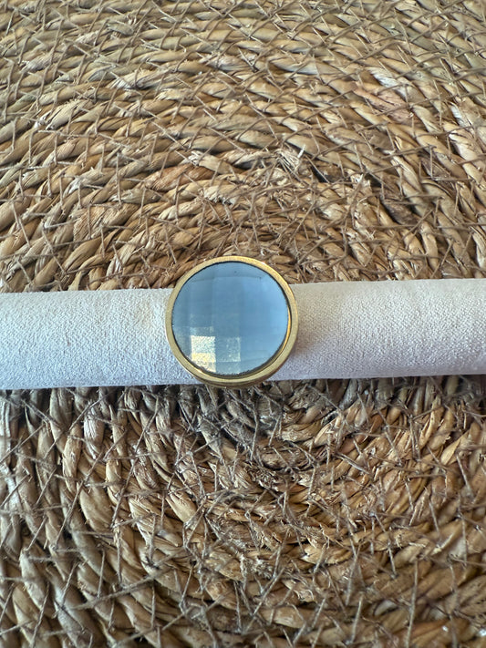 Bague Lou à facettes gris